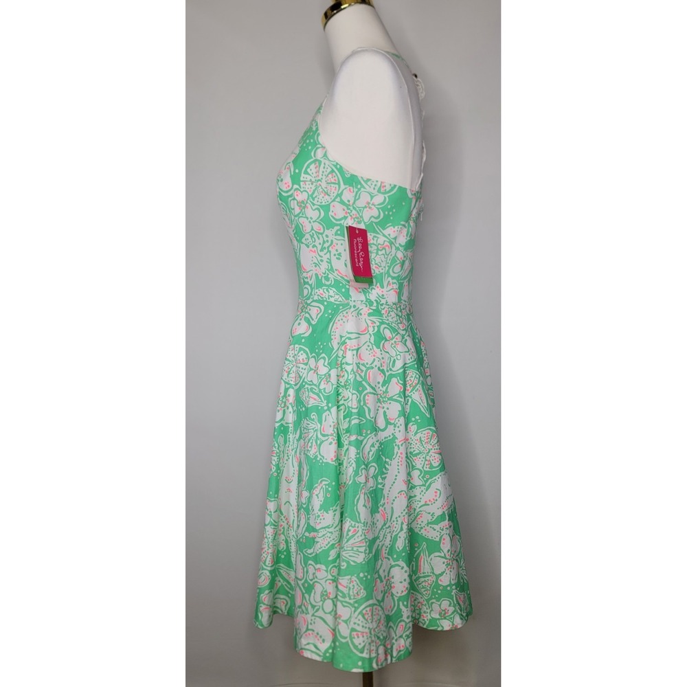 Lilly Pulitzer Fluorescent Sea Life Fit & Flare Dress Size 2 NWT Mint Green - Picture 7 of 12